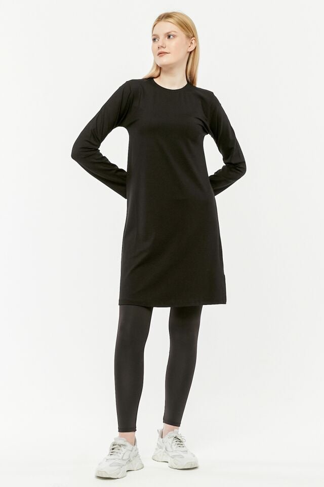 Uzun Kollu Viskon Penye Kurtarıcı Kadın Tunik