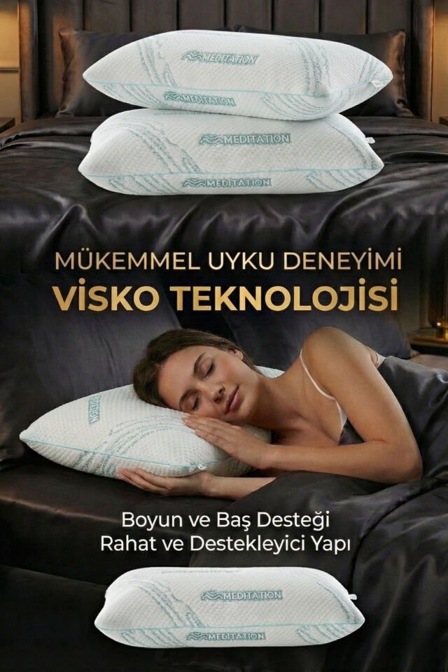 Ortopedik Visco Yastık Meditation Anti-Stres Etkili Ortopedik (40x60) - Rahatlatıcı Uyku Terapisi