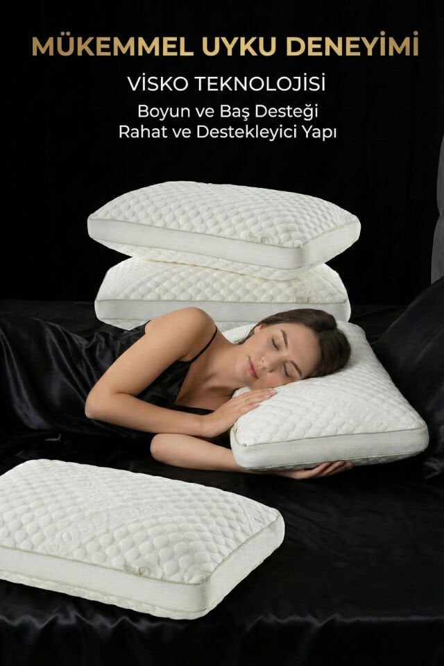 Ortopedik Visco Yastık Colojen Cilt Dostu ''Beauty Sleep'' (40x60)-Yüz İzi Yapmayan Yumuşak Doku