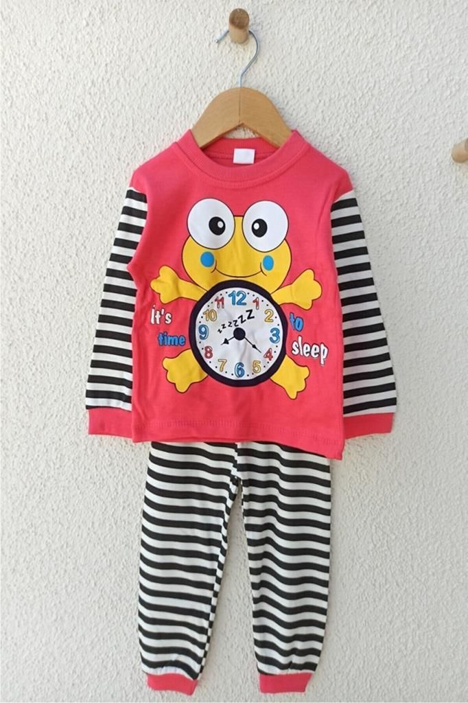 Markacity Saatli Kurbağa Pijama Takımı