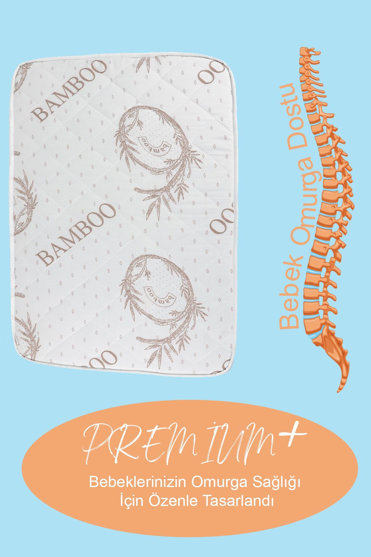 Bambu Ortopedik Bebek Oyun Parkı & Beşik Yatağı Beyaz - 50x100