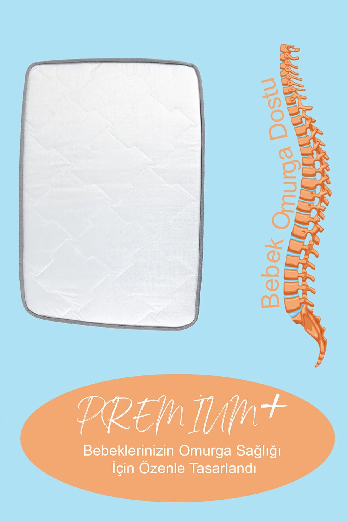 Bambu Ortopedik Bebek Oyun Parkı & Beşik Yatağı Gri - 70x110