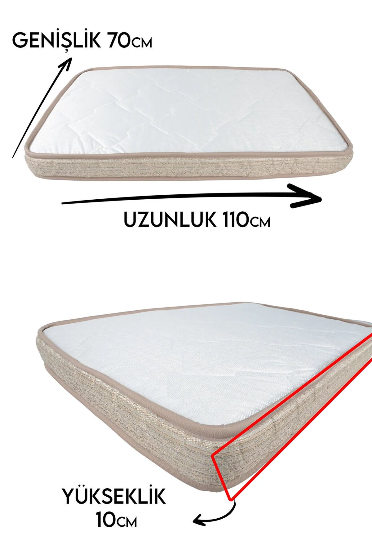 Bambu Ortopedik Bebek Oyun Parkı & Beşik Yatağı Kahverengi - 70x110