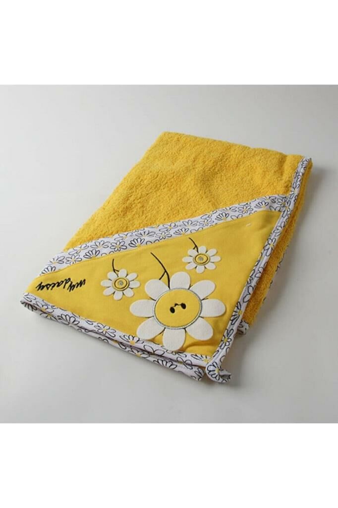 Miniworld Papatyalı Kız Bebek Bornoz Seti YENİDOĞAN - Sarı