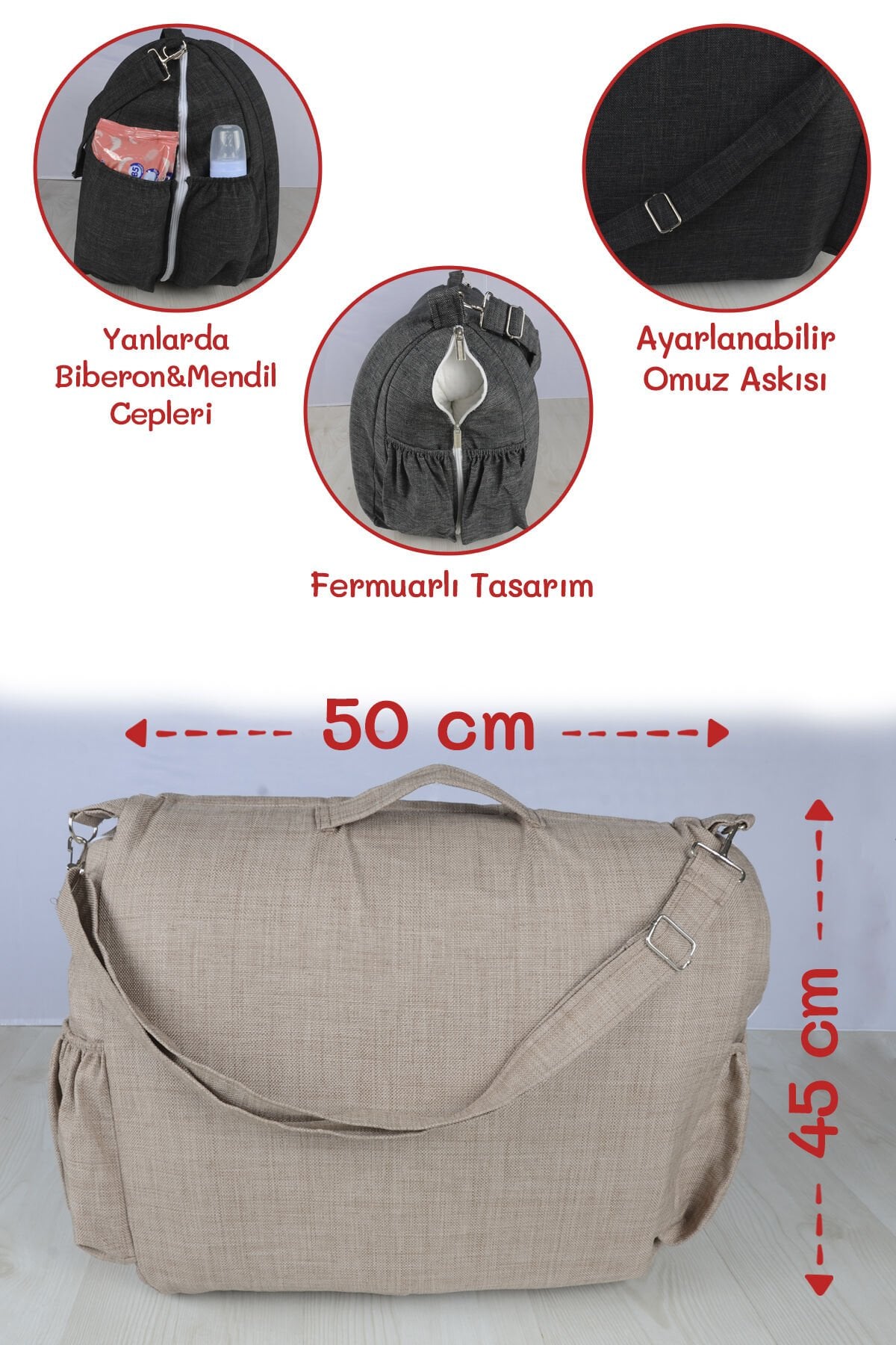 Çantalı Taşınabilir Bebek Reflü Yatağı, Yastığı, Babynest, Anne Çantası Dokuma Kumaş Çocuk Araç Gereçleri