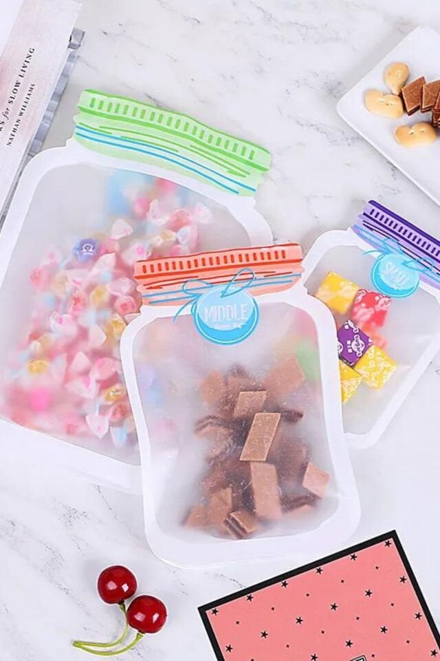3'lü Kilitli Poşet - Küçük, Orta ve Büyük Boy Plastik Saklama Kabı Seti