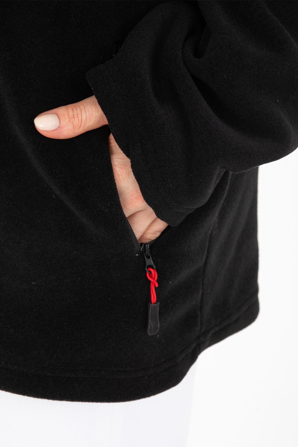 Tam Fermuarlı 3 Cepli Rüzgar Geçirmez Outdoor Spor Kadın Polar Ceket