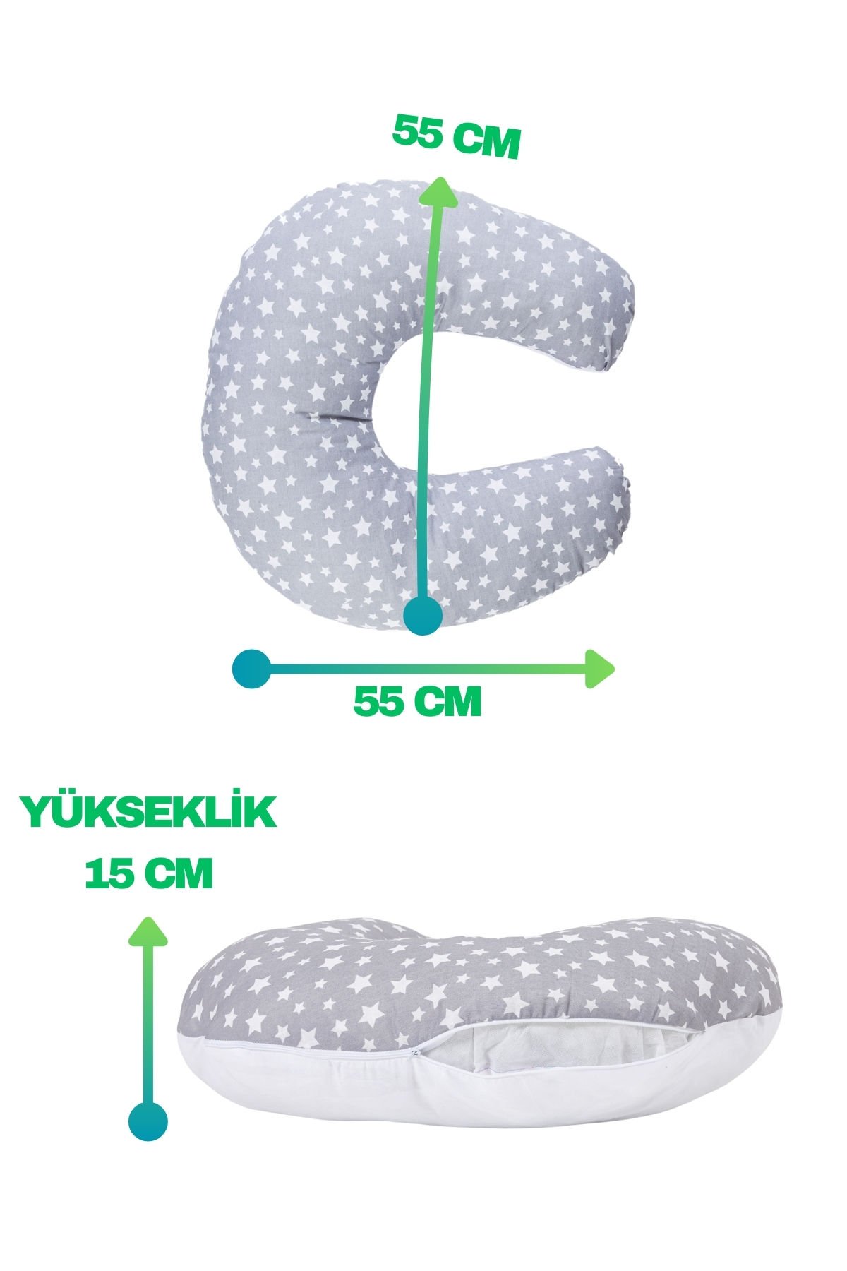 Bebek Emzirme Örtüsü Ve Yastık 2'li Avantajlı Set, Ayarlanabilir Emzirme Önlüğü, Emzirme Yastığı, Puset Örtüsü