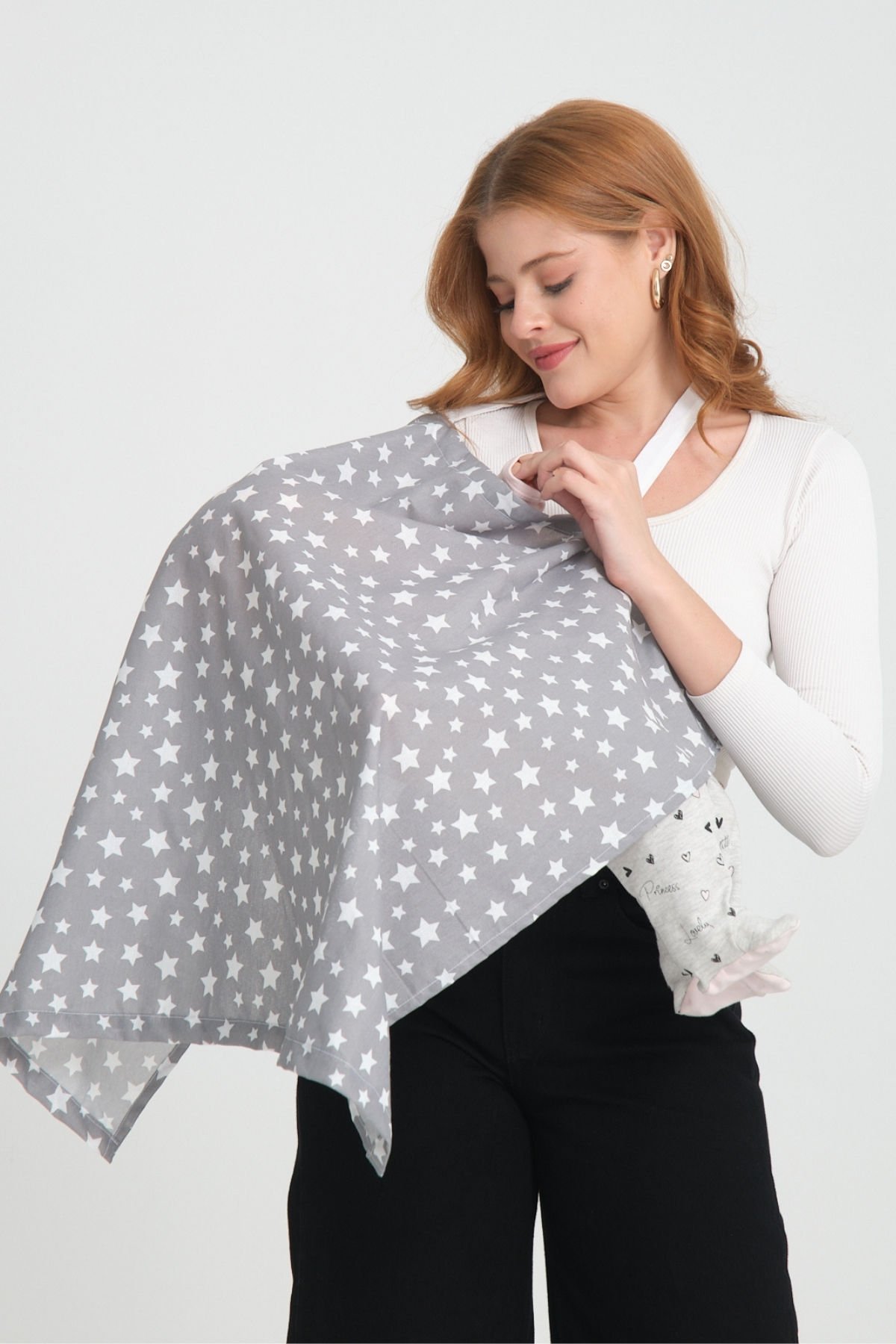 Bebek Emzirme Örtüsü Ve Yastık 2'li Avantajlı Set, Ayarlanabilir Emzirme Önlüğü, Emzirme Yastığı, Puset Örtüsü