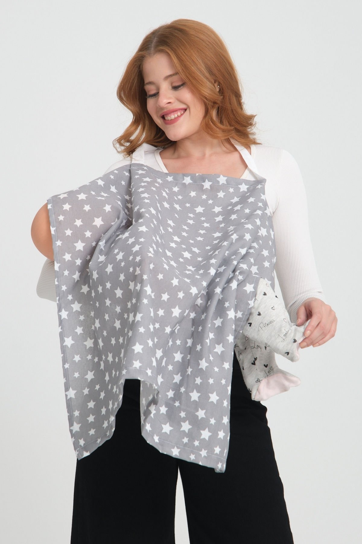 Bebek Emzirme Örtüsü Ve Yastık 2'li Avantajlı Set, Ayarlanabilir Emzirme Önlüğü, Emzirme Yastığı, Puset Örtüsü