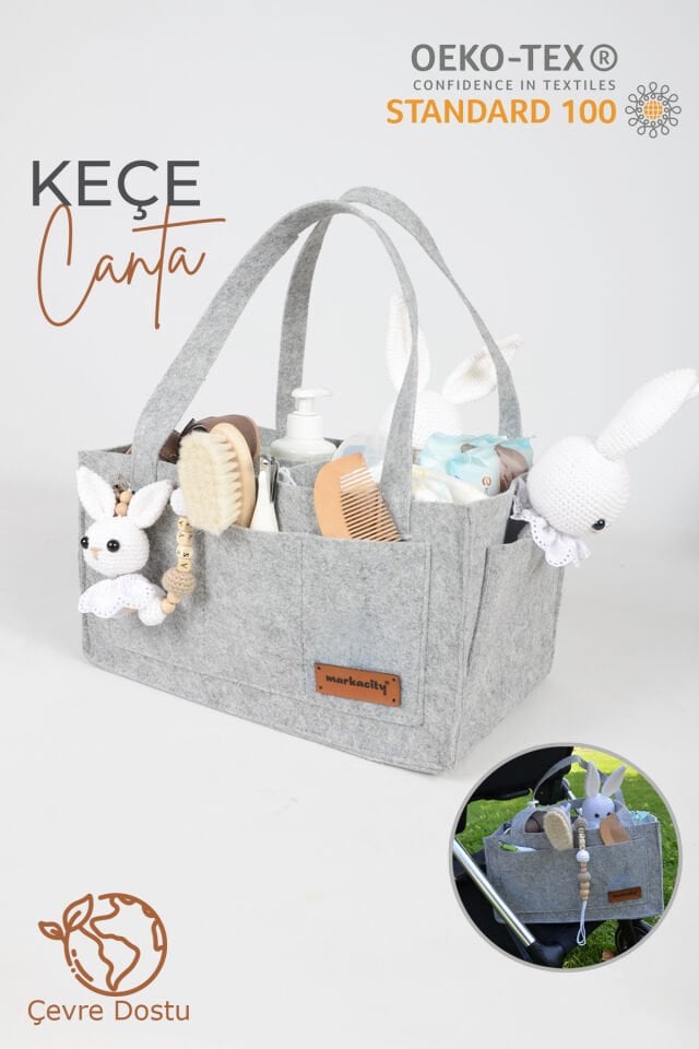 Pratik Düzenleyici Keçe Bebek Bakım Organizeri Anne Bebek Bakım Çantası