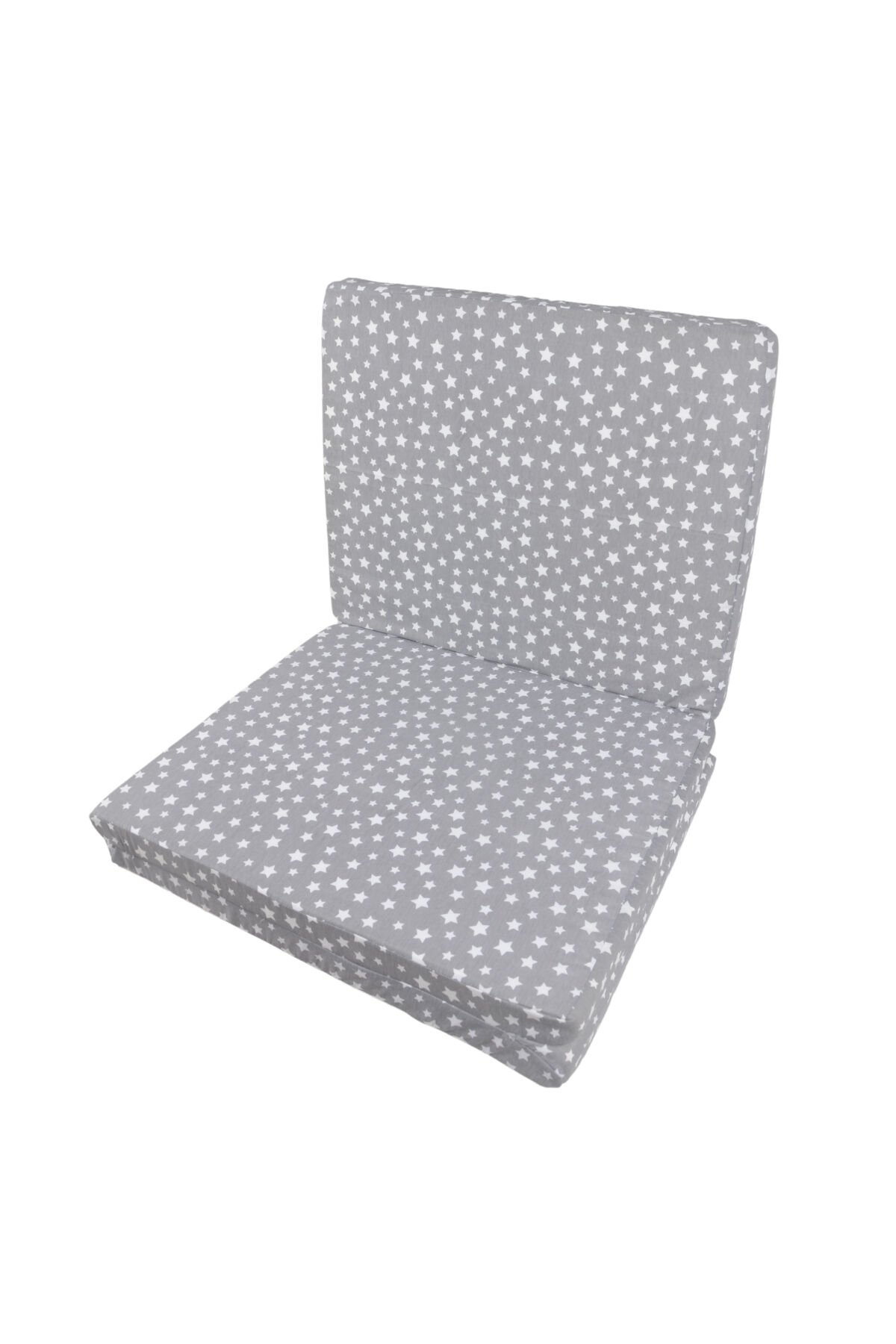 Yıldız Desenli Katlanır Sünger Yer Yatağı -Tek Kişilik 70x180 Cm 6 Cm Konforlu Minder