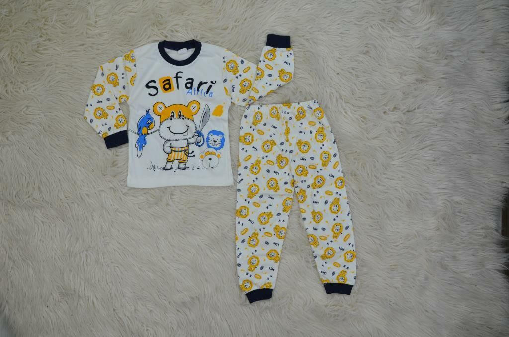 Markacity Safari Baskılı Pijama Takımı Lacivert - 6 YAŞ